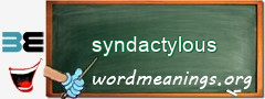 WordMeaning blackboard for syndactylous